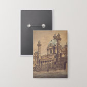 Karlskirche Kirche in Wien, Österreich Button (Vorderseite/Rückseite)