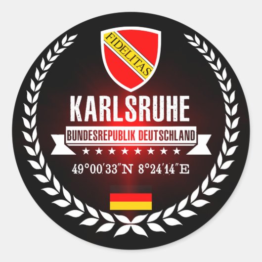 Karlsruhe Runder Aufkleber (Vorderseite)