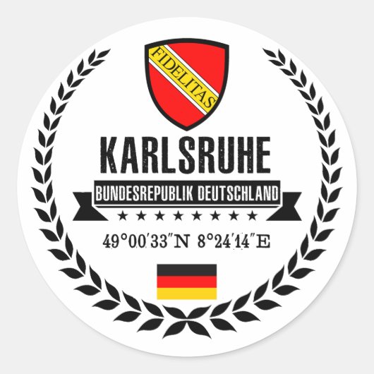 Karlsruhe Runder Aufkleber (Vorderseite)