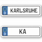 Karlsruher Kennzeichen, deutsches Kennzeichen für Aufkleber (Vorderseite)