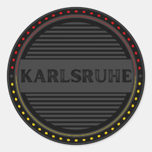Karlsruher Stadt-Pride-Emblem – Deutsche Identität Runder Aufkleber