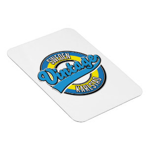 Karlstad Schweden Vintage Style Logo. Magnet