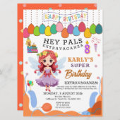 Karly's Fairy Princess 8. Geburtstag Einladung (Vorne/Hinten)