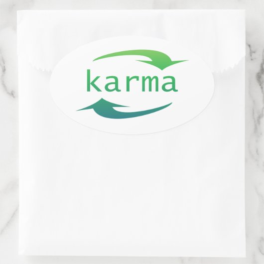 Karma Arrow Motivierend Zitat Ovaler Aufkleber (Tasche)
