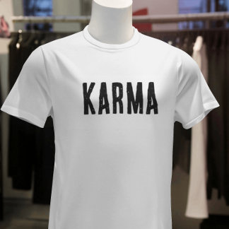 Karma Black Text T - Shirt