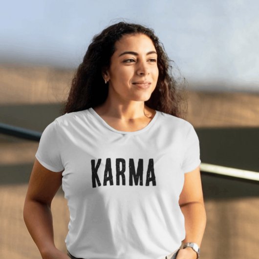 Karma Black Text T - Shirt