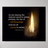 Karma Blazing Fire Self-Knowledge Zitat Plaque Poster (Vorne)