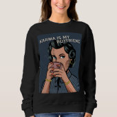 KARMA & COFFEE RETRO FRAMAN FUNNY T - SHIRT (Vorderseite)