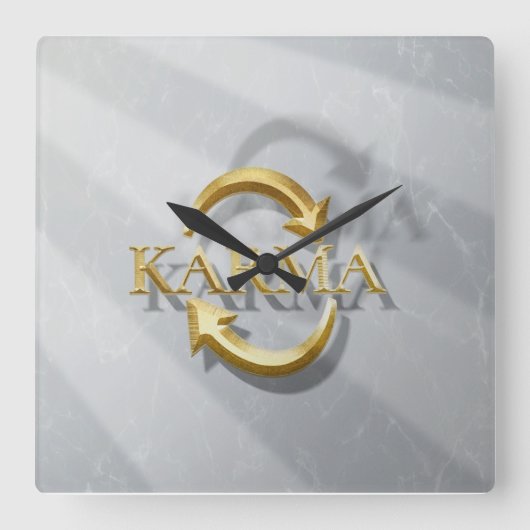 KARMA Collection Set- Quadratische Wanduhr (Vorderseite)