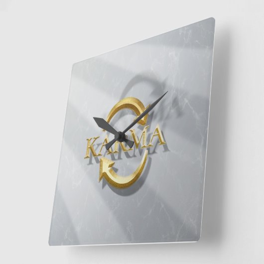 KARMA Collection Set- Quadratische Wanduhr (Winkel)