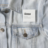 Karma Definition Funny Button (Beispiel)