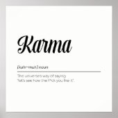 Karma Definition Funny Poster (Vorne)
