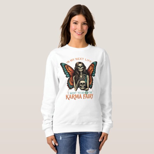 Karma Fairy Skeleton mit Butterfly Wings Sweatshirt (Vorne ganz)