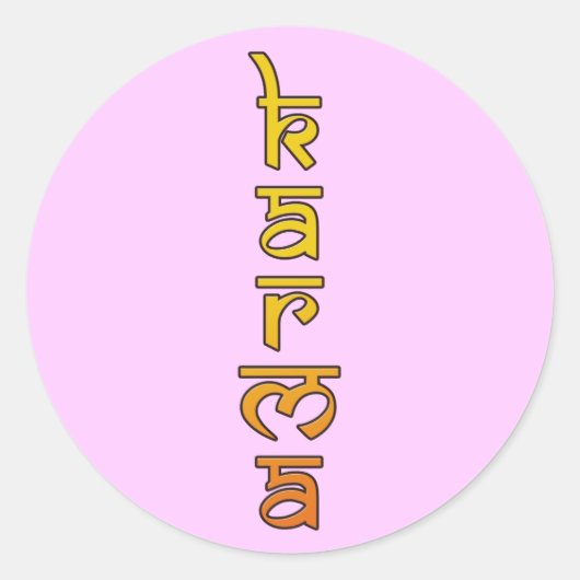 Karma - gelb runder aufkleber (Vorderseite)