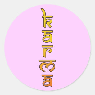 Karma - gelb runder aufkleber