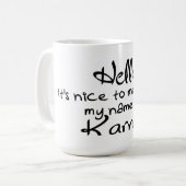 Karma Greetings Coffee Tasse (Vorderseite Links)