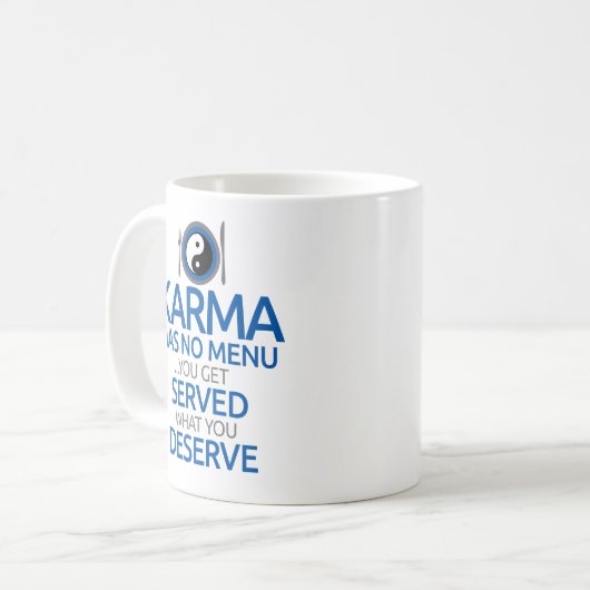 Karma hat kein Menü... Yin Yang Graphic Kaffeetasse (Vorderseite Links)