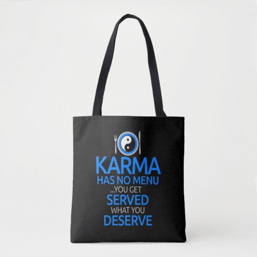 Karma hat kein Menü... Yin Yang Graphic Tasche (Vorderseite)