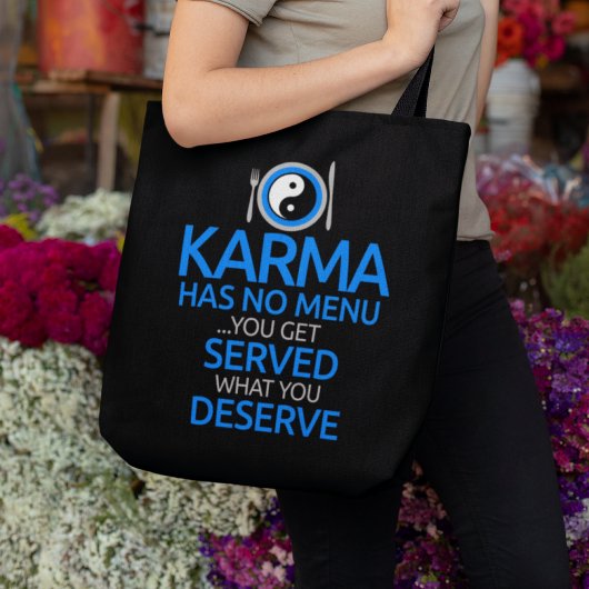 Karma hat kein Menü... Yin Yang Graphic Tasche