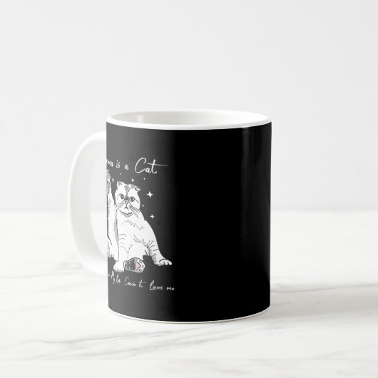 Karma ist eine Katze, die mir in den Arm gerinnt, Kaffeetasse (Vorderseite Links)