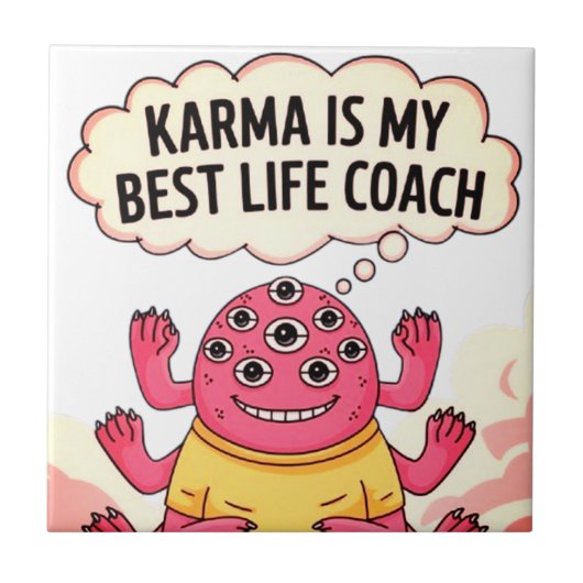 Karma ist mein bester Lebensberater Fliese (Vorderseite)