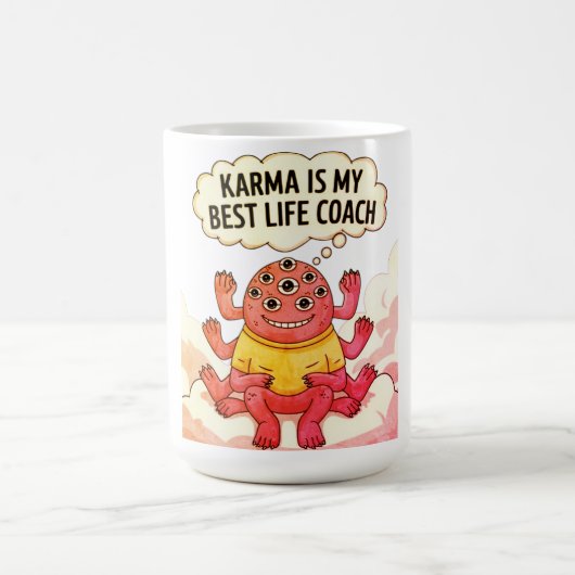 Karma ist mein bester Lebensberater Kaffeetasse (Mittel)
