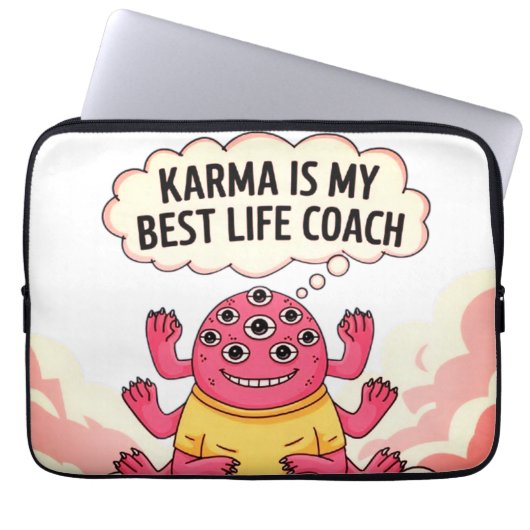 Karma ist mein bester Lebensberater Laptopschutzhülle (Vorderseite)