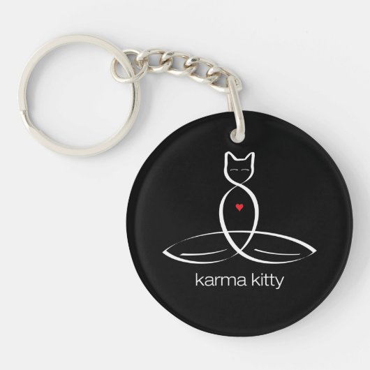 Karma Kitty - Regelmäßiger Text im Stil. Schlüsselanhänger (Vorderseite)