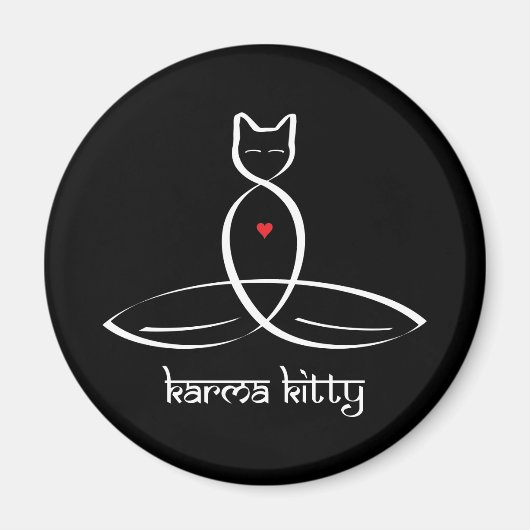 Karma Kitty - Text im Sanskrit-Stil. Magnet (Vorne)