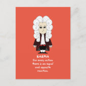 Karma & Newton's 3rd Law (Dark Background) Postcar Postkarte (Vorderseite)