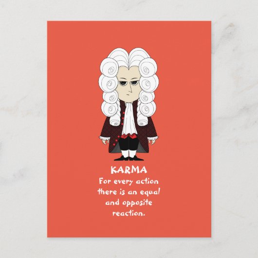 Karma & Newton's 3rd Law (Dark Background) Postcar Postkarte (Vorderseite)