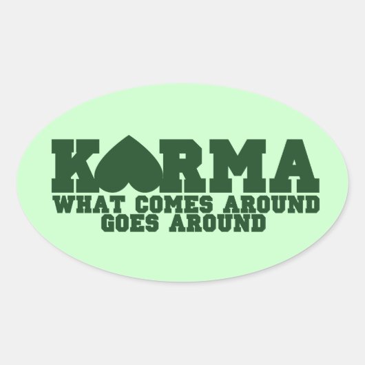 Karma Ovaler Aufkleber (Vorderseite)