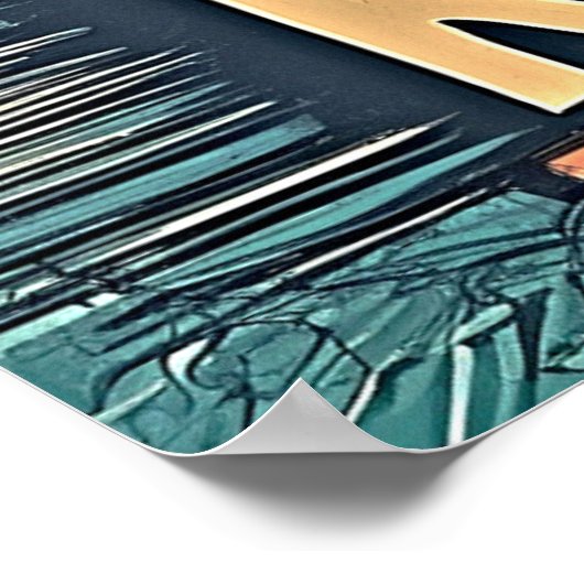 Karma Police - Retro Whimsy in kühlen Farben Poster (Ecke)