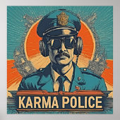 Karma Police - Retro Whimsy in kühlen Farben Poster (Vorne)