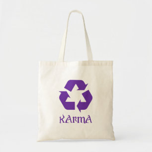 Karma Recycelte, was um sich geht Tragetasche