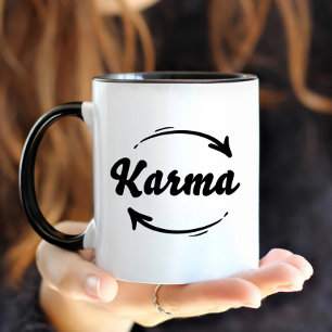 Karma Schicksal Lustiger Spruch Leben Moderne Typo Tasse
