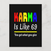 Karma Sie bekommen, was geben Funny Postkarte (Vorderseite)
