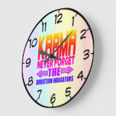 KARMA VERGESSEN NIE DIE RICHTUNGSINDIKATOREN GROßE WANDUHR (Winkel)