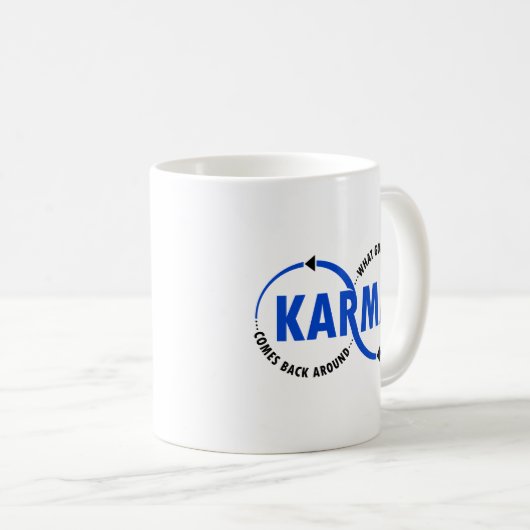Karma - Was umher geht, kommt zurück (v2) Kaffeetasse (VorderseiteRechts)