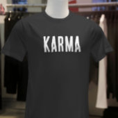 Karma White Text T - Shirt