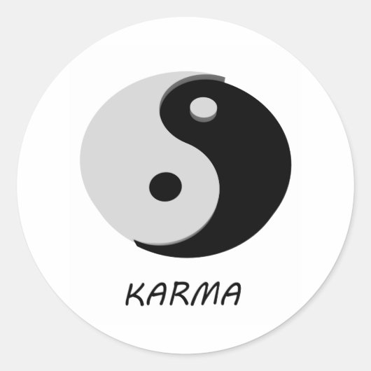 Karma Ying Yang Runder Aufkleber (Vorderseite)