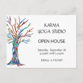 Karma Yoga Open House Einladungspostkarte (Vorderseite)
