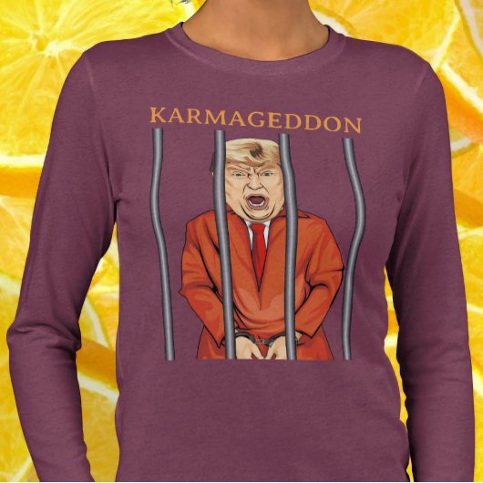 KARMAGEDDON: Trump im Gefängnis Orange Jumpsuit Fu Tri-Blend Shirt