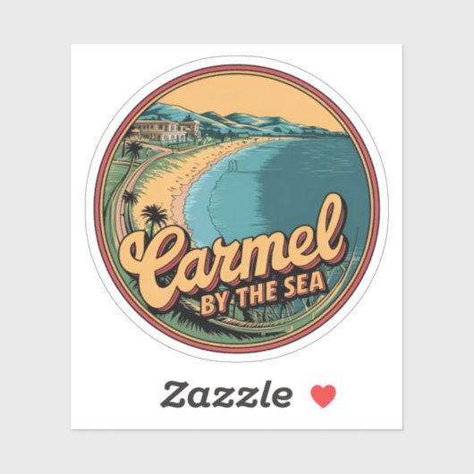 Karmel am Meeresstrand California Pazifikküste g Aufkleber (Blatt)