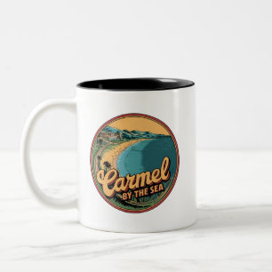 Karmel am Meeresstrand California Pazifikküste g Zweifarbige Tasse