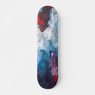 Karmesinblauer Dampf Abstract Skateboard