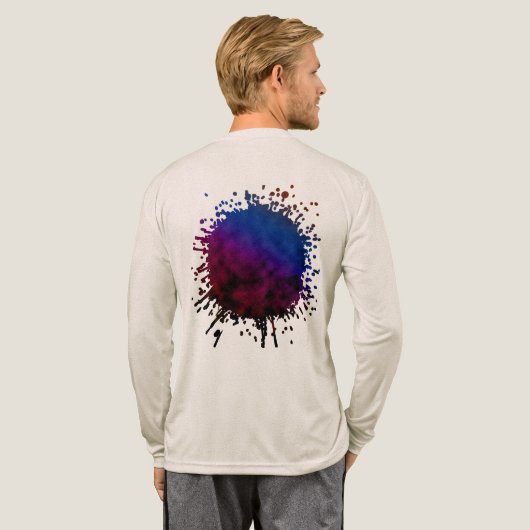 Karmesinrot bis Kosmos Tri-Blend Shirt (Voller Rücken)