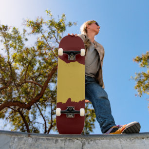 Karmesinrot mit metallischem Gold einzigartiger St Skateboard