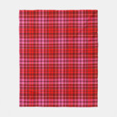 Karmesinrot Pink Karo Tartan Design Fleecedecke (Vorderseite)