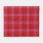 Karmesinrot Pink Karo Tartan Design Fleecedecke (Vorderseite (Horizontal))